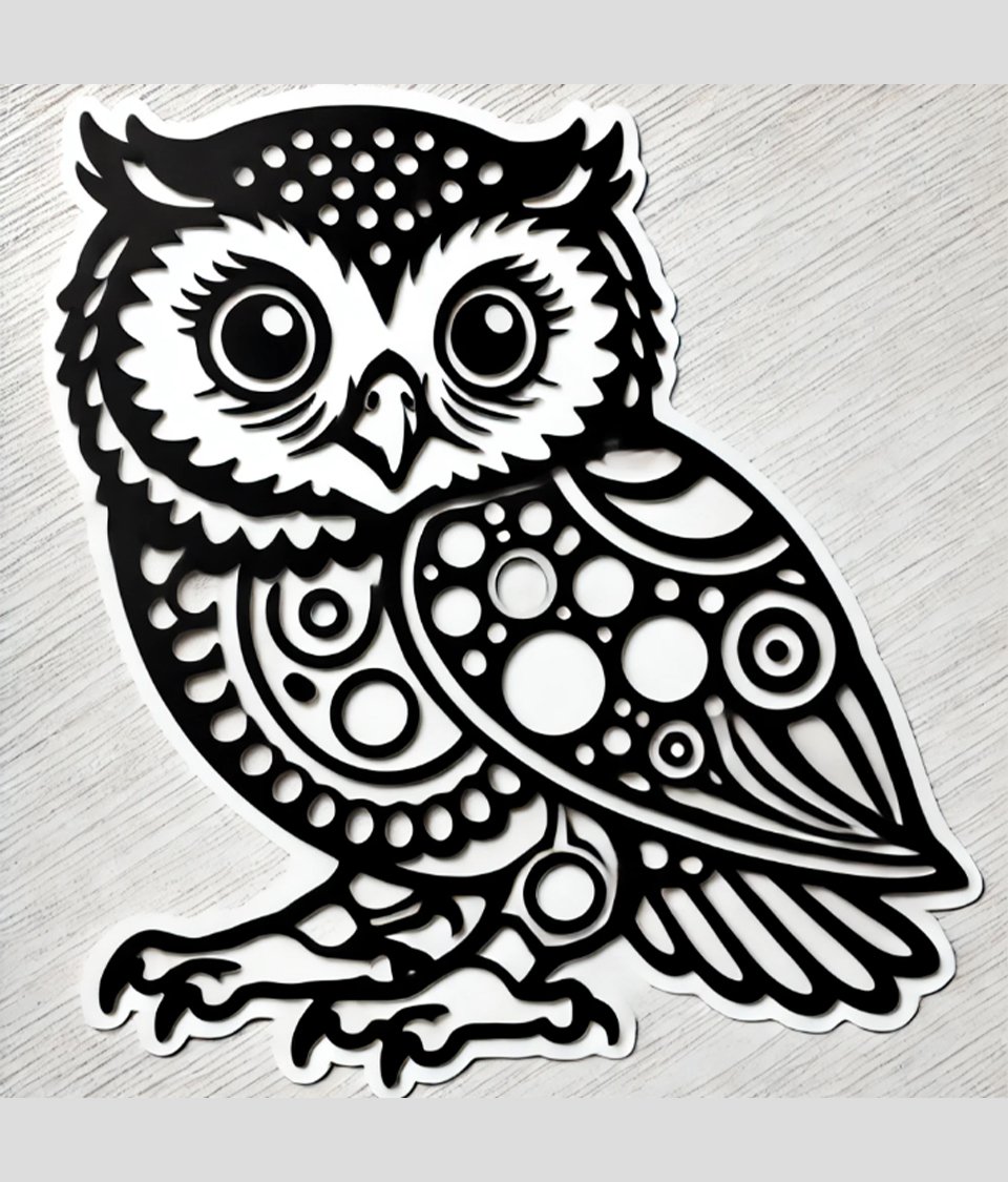 Baby Owl Metal Wall Art